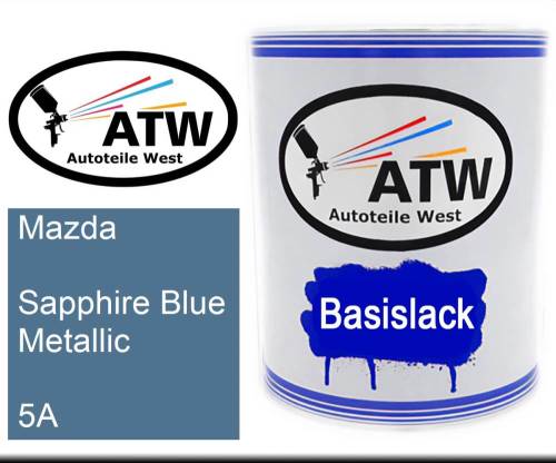 Mazda, Sapphire Blue Metallic, 5A: 1L Lackdose, von ATW Autoteile West.